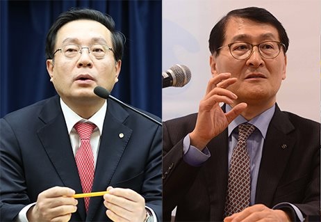 왼쪽부터 손태승 우리은행장, 위성호 신한은행장. 사진= 뉴시스