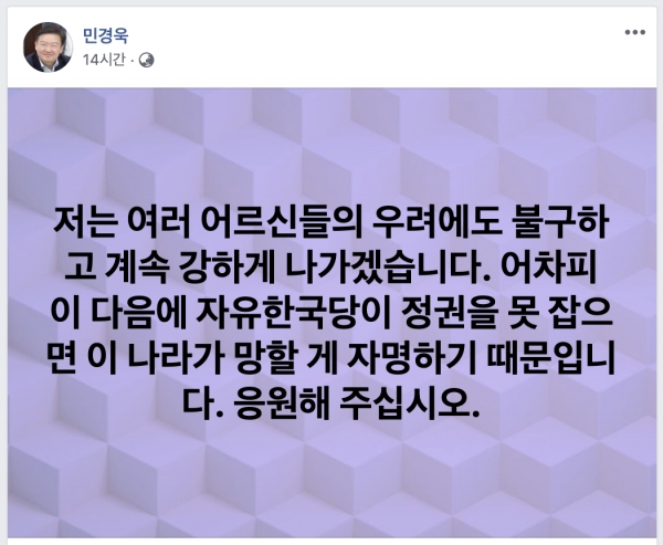 민경욱 자유한국당 대변인 페이스북 / 관련 화면 캡처