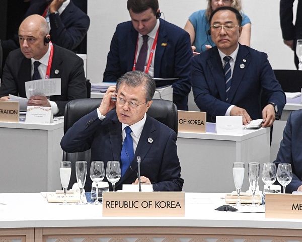 지난해 6월 오사카 G20 정상회의에 참석했던 문재인 대통령의 모습. ⓒ뉴시스