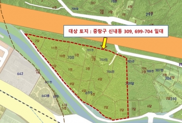 서울시 중랑구 신내동 700번지 부지 일대.ⓒ서울시교육청