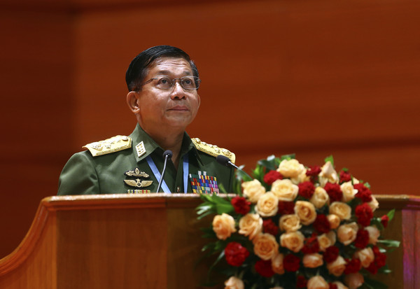 지난 1일 미얀마에서 쿠데타를 일으킨 민 아웅 흘라잉 군 총사령관. /사진=뉴시스.
