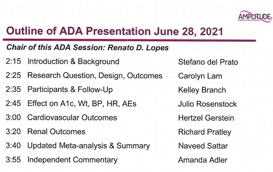 사노피가 진행한 ‘에페글레나타이드를 위한 독립세션’ 주요 발표자와 주제 표/ 한미약품 제공