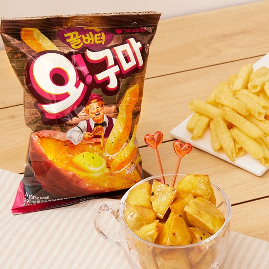 오리온은 신제품 ‘꿀버터 오!구마’(이하 오!구마)가 출시6주 만에 누적판매량100만 개를 돌파했다고 18일 밝혔다. 사진/ 오리온 제공