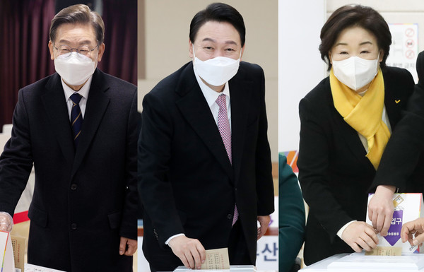 20대 대통령선거의 여론조사 공표 금지 시점 직전까지 대선후보 여론조사 결과가 나왔다. 조사마다 선두 경쟁이 엎치락뒤치락하는 혼전 양상이다. 사진/ 뉴시스 제공