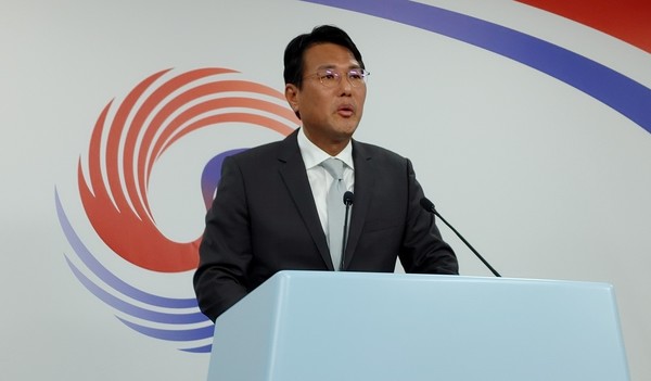 김태효 국가안보실 제1차장이 18일 오후 조 바이든 미국 대통령의 2박3일 방한 일정과 관련해 브리핑하고 있다. 