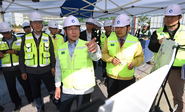 청라연장선 6공구 지반침하 현장 안전점검/사진 인천시