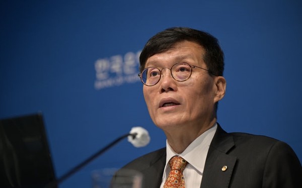 이창용 한국은행 총재가 23일 서울 중구 한국은행 본부에서 열린 통화정책방향 기자간담회에서 발언하고 있다. / 사진 = 뉴시스