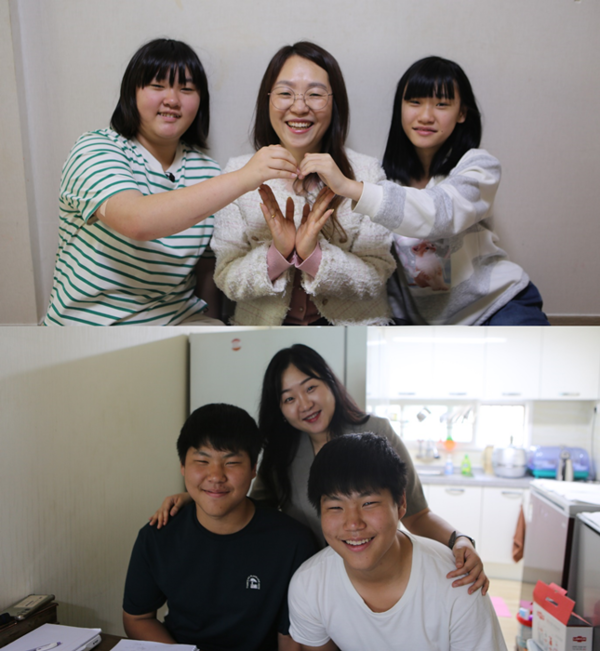 동행 453회(위), 458회(아래)에 출연한 청소년 출연자와 상상코칭 코치. / 사진 = 바인그룹 사회공헌팀