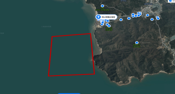 2024년 인천형 드론실증도시 구축사업 위치, 무의도 하나개해수욕장 인근 갯벌/사진 인천시