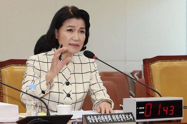 이진숙 방통위원장의 국회 청문회.  사진 / 뉴시스