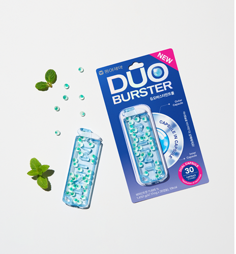 동아제약은 입 안 가득 상쾌함을 선사하는 신제품 '듀오버스터 민트볼'을 출시. / 사진 = 동아제약 제공
