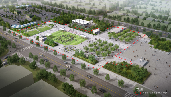 중앙근린공원 지하공영주차장 상부조감도  제공/ 인천시