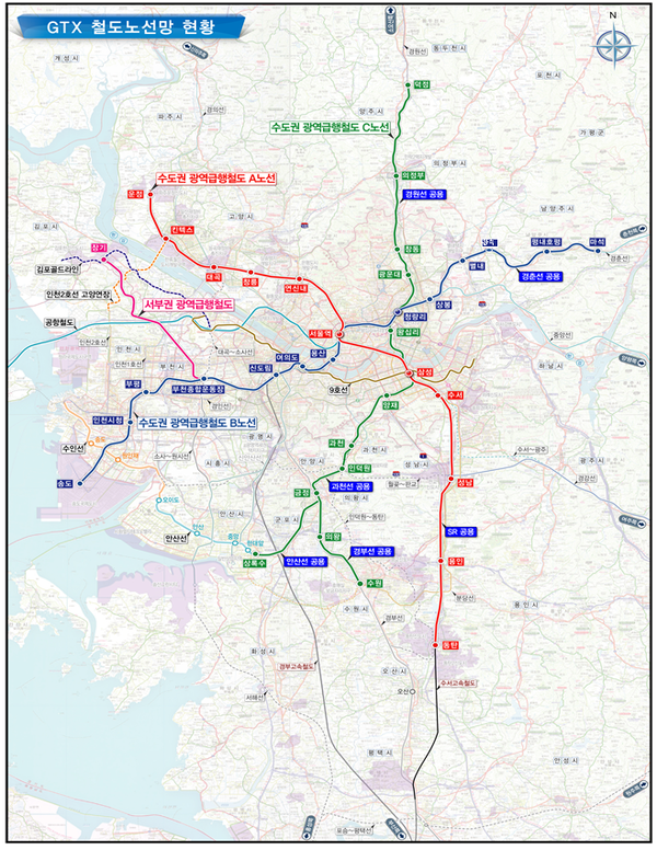 서부권 광역급행철도 사업, 예비타당성조사 최종 통과 노선도 제공/ 인천시