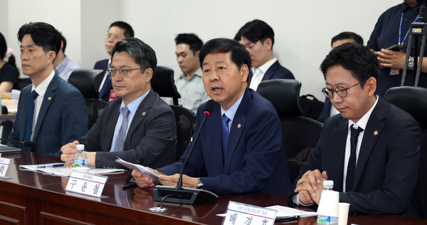 구윤철 부총리 겸 기획재정부 장관이 20일 오전 서울 여의도 국회 의원회관에서 열린 '새정부 경제성장전략 당정협의회'에서 발언을 하고 있다.     사진/뉴시스