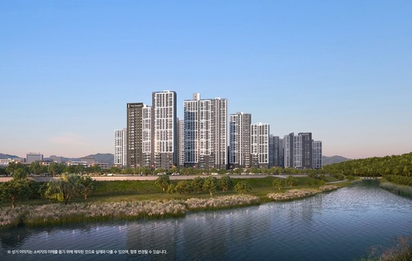 포스코이앤씨는 29일 '더샵 신문그리니티 2차'의 분양에 나선다. / 투시도 = 포스코이앤씨 제공