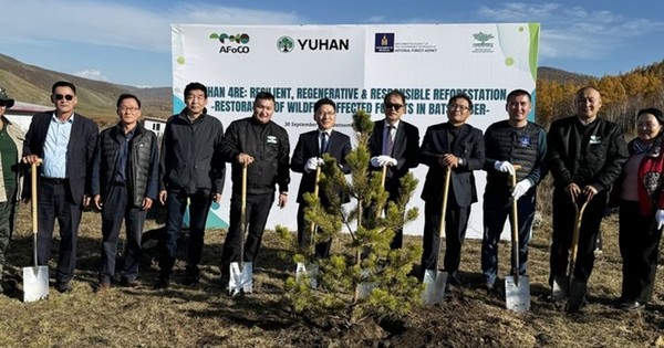 유한양행 몽골 숲 조성 사업 론칭 세리머니 현장사진  / 사진 = 유한양행 제공