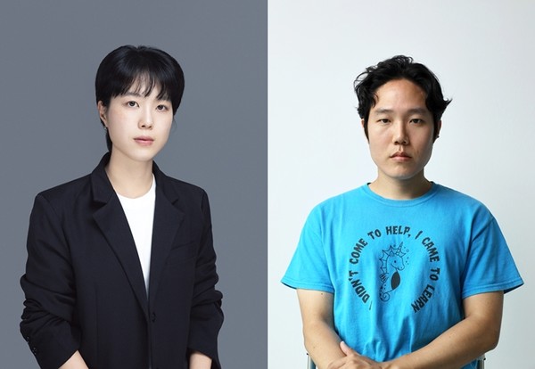 공연예술부문 수상자 전서아 작·연출가(왼쪽), 시각예술부문 수상자 박정우 작가(오른쪽)  / 사진 = 두산 제공